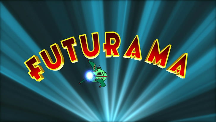 Futurama, cartoon, TV, typography, spaceship