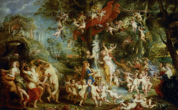picture, Peter Paul Rubens, mythology, Pieter Paul Rubens, The Feast Of Venus, HD wallpaper