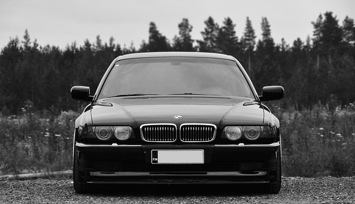 black BMW vehicle, Boomer, tuning, Stance, E38, car, land Vehicle, HD wallpaper