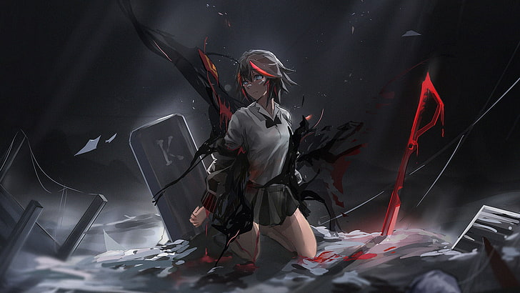 female anime character digital wallpaper, Kill la Kill, Matoi Ryuuko