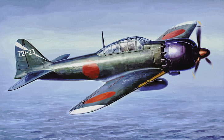Japan, World War II, Zero, Mitsubishi, airplane, military, military aircraft, HD wallpaper