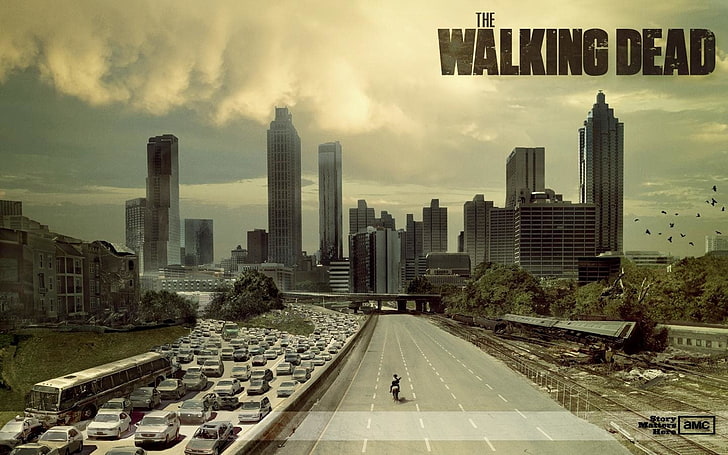 The Walking Dead poster, TV Show, cityscape, urban Skyline, skyscraper, HD wallpaper