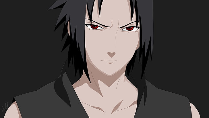 Uchiha Sasuke, Naruto Shippuuden, anime, Sharingan, one person