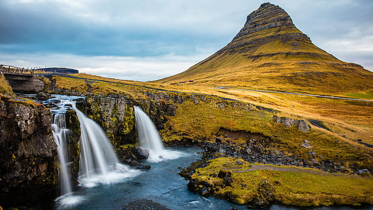 nature, Iceland, waterfall, landscape