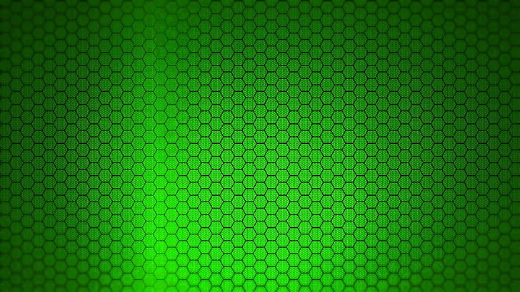 abstract, hexagon, green