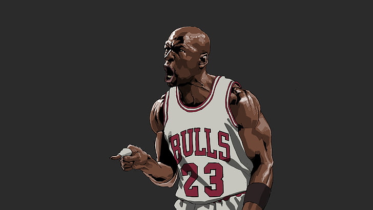 Michael Jordan illustration, NBA, athlete, studio shot, one person, HD wallpaper