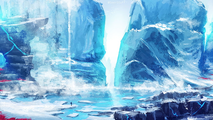 HD wallpaper: ice berg, water, digital art, cold temperature, frozen,  winter | Wallpaper Flare