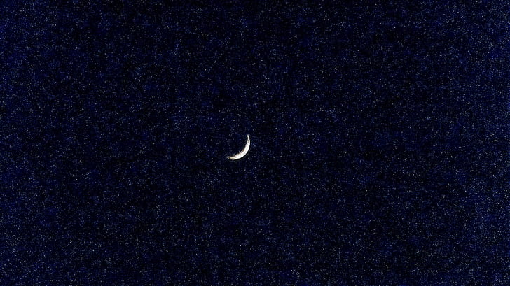  Fondo de pantalla HD Luna y estrellas, espacio, negro, blanco.