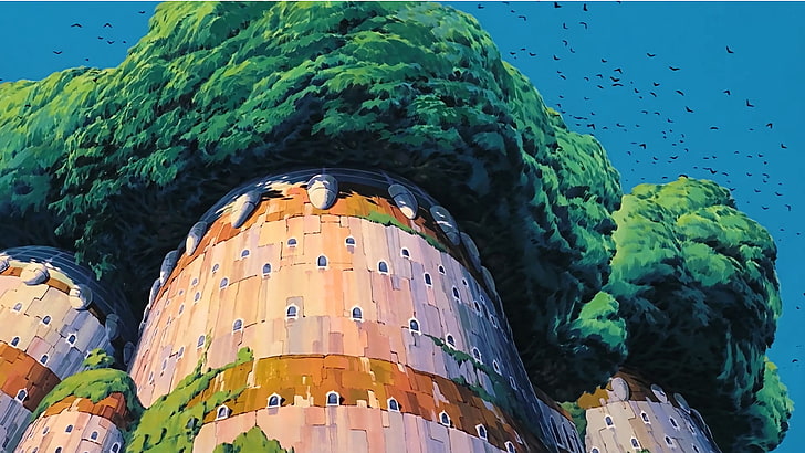 anime, Studio Ghibli, Laputa: Castle in the Sky, low angle view
