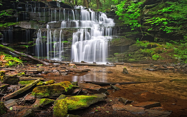 Rosecrans Falls In Clinton County Pennsylvania United States Desktop Hd Wallpapers For Mobile Phones And Computer 3840×2400