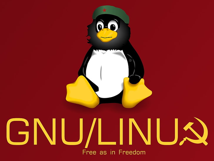 Gnu Linu logo, Linux, Che Guevara, Tux, yellow, human representation