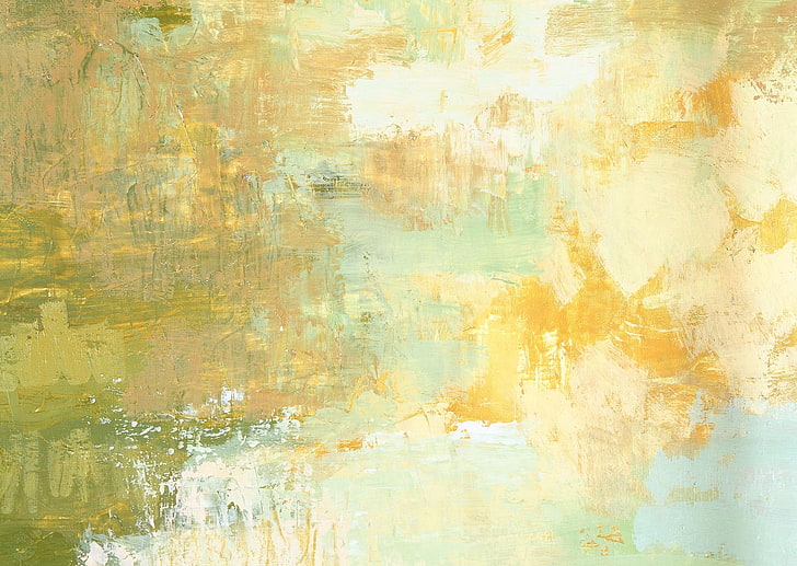 brown and green abstract painting, surface, stains, light, backgrounds, HD wallpaper