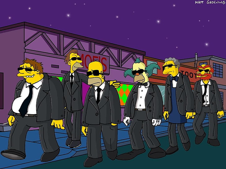 The Simpson characters, The Simpsons, Homer Simpson, Reservoir Dogs, HD wallpaper