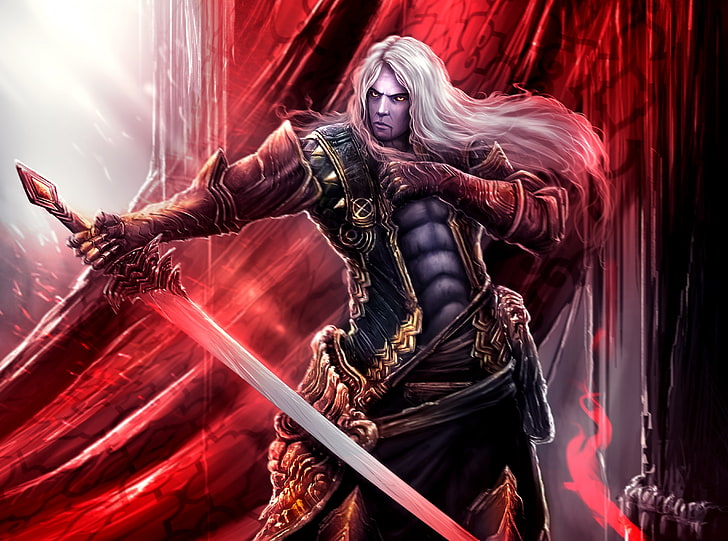 Castlevania Lords Of Shadow 2 Alucard Concept..., man holding sword illustration
