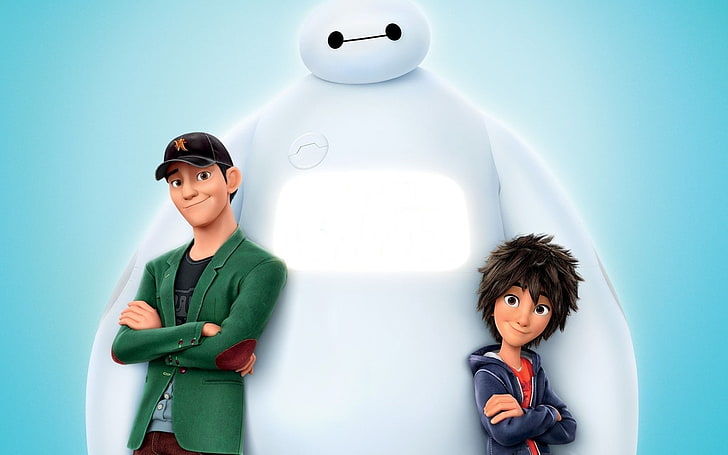 Animated Movies, Baymax (Big Hero 6), Disney, Hiro Hamada (Big Hero 6), HD wallpaper