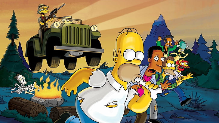 The Simpsons, Apu Nahasapeemapetilon, Carl Carlson, Homer Simpson, HD wallpaper