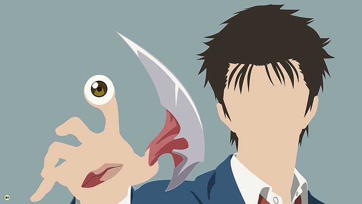 anime, horror, Parasyte -the maxim-, Migi, Izumi Shinichi, headshot, HD wallpaper