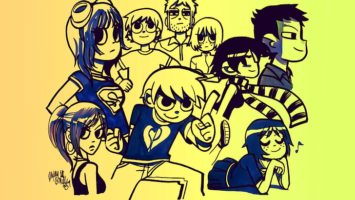 anime character sketch, Scott Pilgrim vs. the World, comics, graphic novels, HD wallpaper