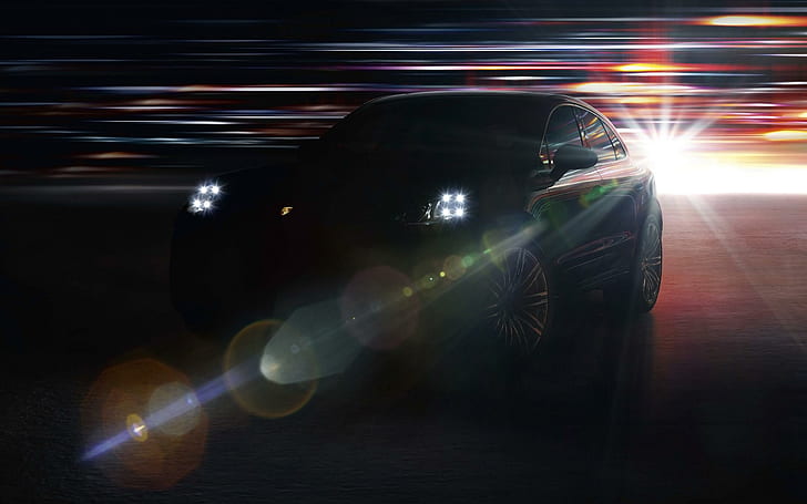 2014 Porsche Macan, black sedan, cars