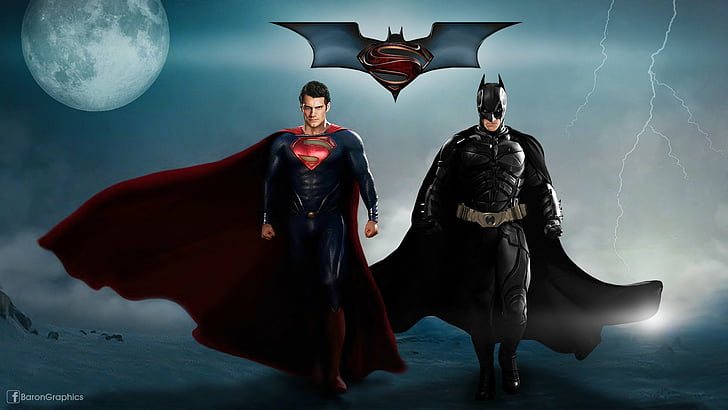 HD wallpaper: batman, superman, wallpaper | Wallpaper Flare
