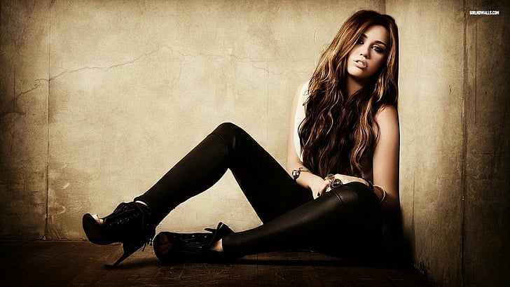 Singers, Miley Cyrus, beauty, beautiful woman, long hair, women, HD wallpaper