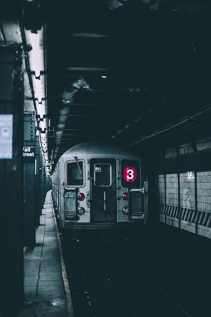 gray train, subway, underground, transportation, station, railroad Track, HD wallpaper