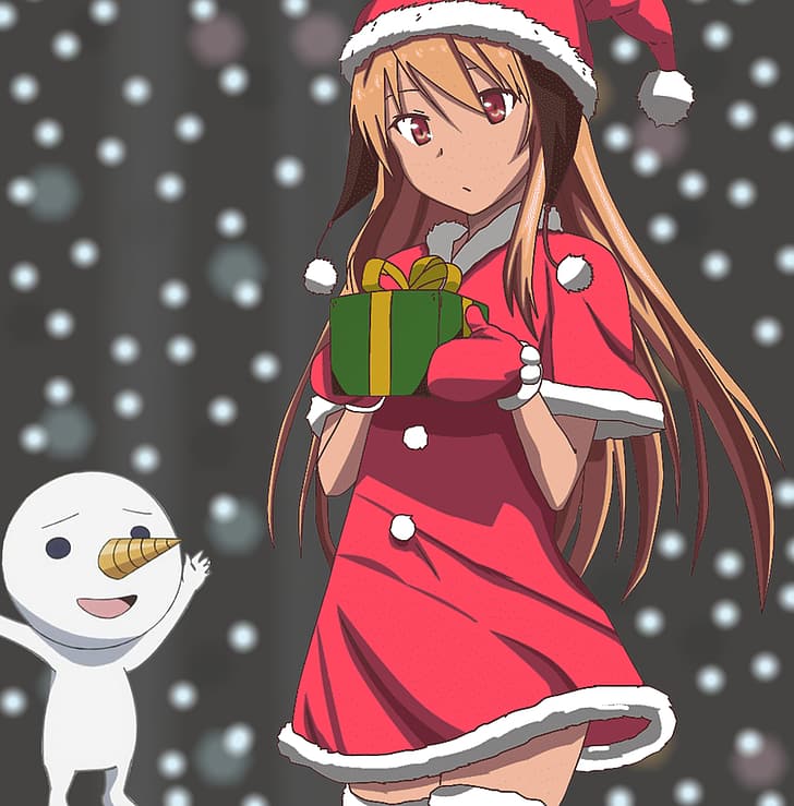 HD wallpaper: snow, snowman, Sakurasou no Pet na Kanojo, Shiina Mashiro ...