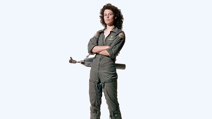 women's gray zip-up jacket, Sigourney Weaver, Alien (movie), Aliens (movie)