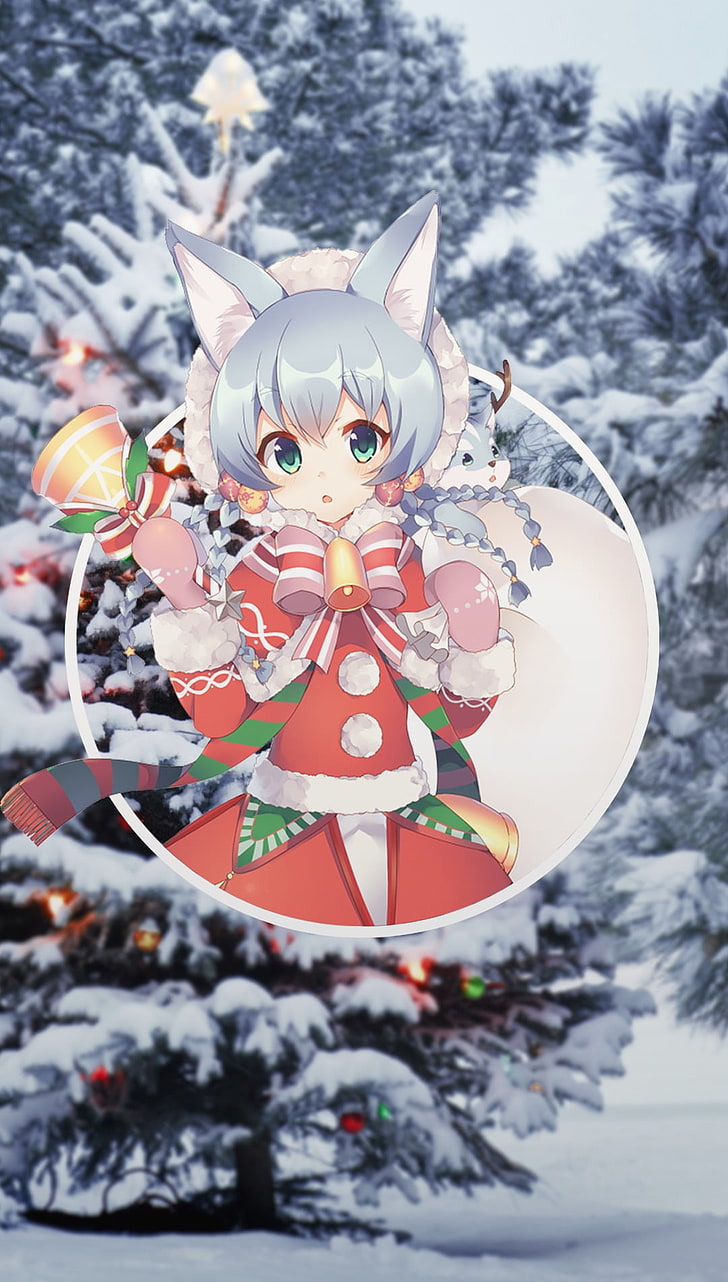 Hd Wallpaper Anime Anime Girls Picture In Picture Christmas