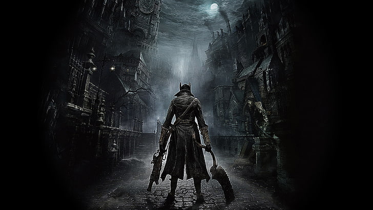 Bloodborne, full length, fog, adult, people, architecture, fear, HD wallpaper