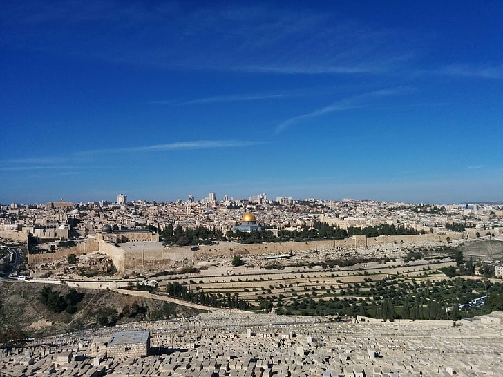 Panoramic Sunset View Of Jerusalem Old City And Temple Mount From The Mount  Of Olives Stock Photo  Download Image Now  iStock