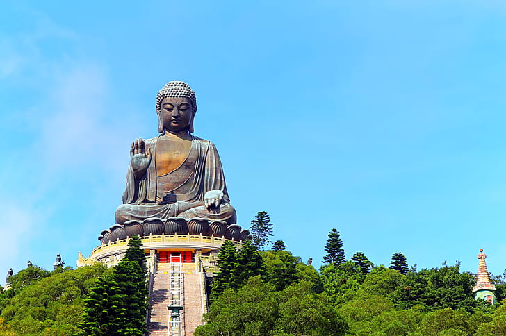 HD wallpaper: Buddha, Buddhism, Tian Tan Buddha, statue, Hong Kong,  meditation | Wallpaper Flare