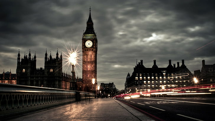 HDR, building, clocktowers, cityscape, Big Ben, London, long exposure
