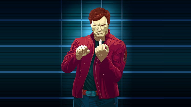 Star Lord, middle finger, HD wallpaper