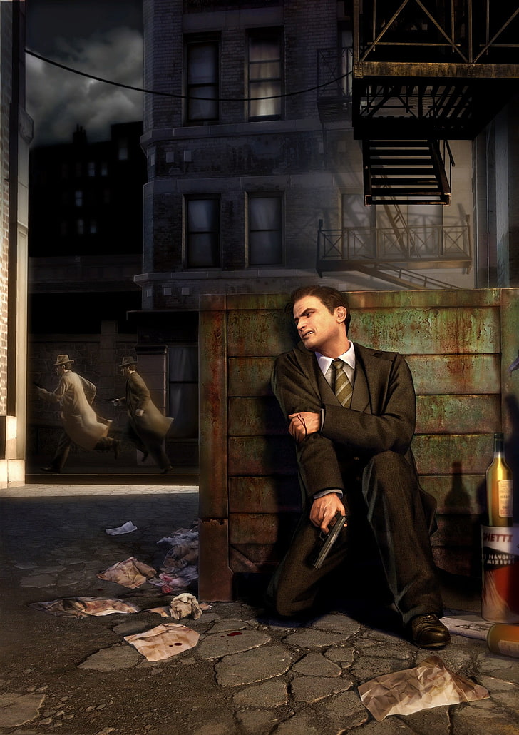 Mafia II, artwork, video games, one person, full length, real people