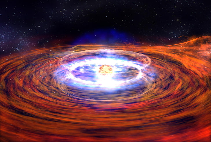 rotation, gas, a neutron star
