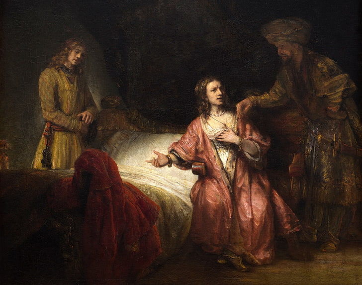 picture, mythology, Rembrandt van Rijn, The Accusation Of Joseph By The Wife Of Poti, HD wallpaper