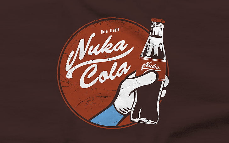 Nuka Cola logo, hand, poster, Fallout, Coca-Cola, Agricola, illustration, HD wallpaper