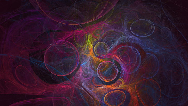 fractal, abstract, psychedelic, digital art, colorful, HD wallpaper