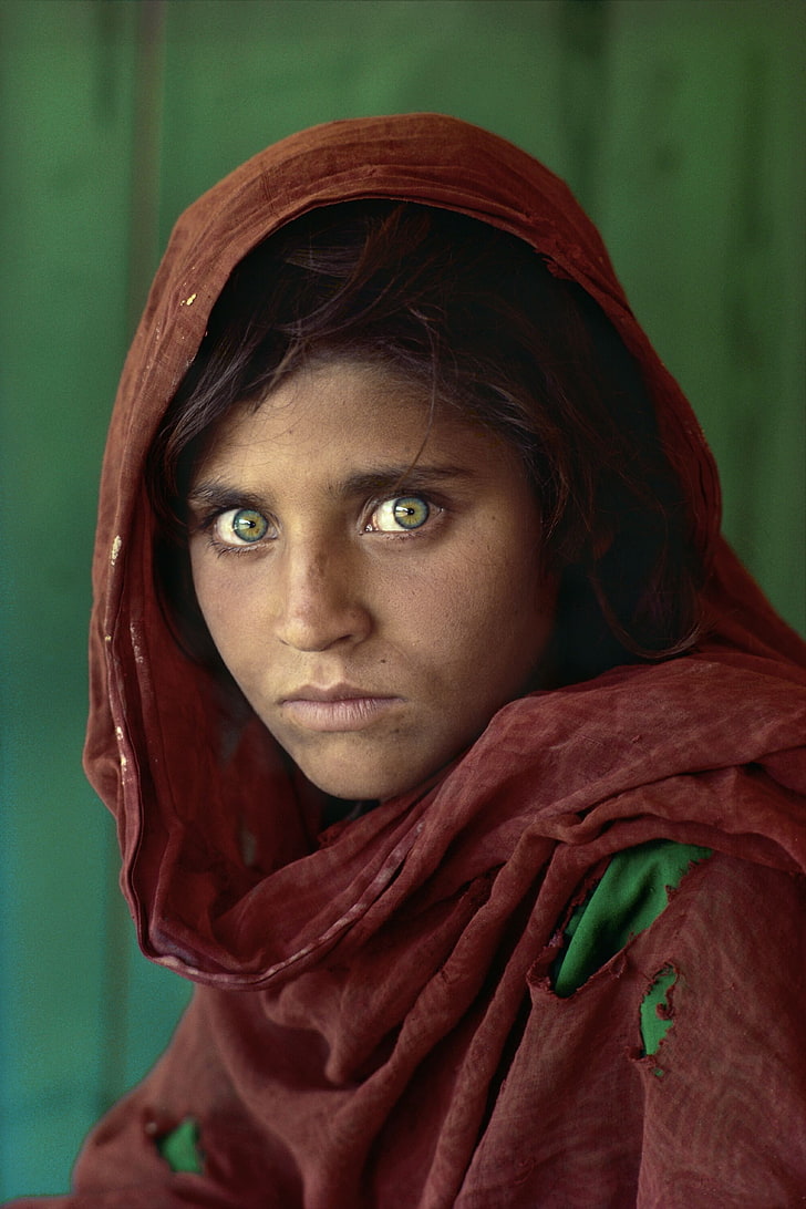 Afghan Girl, artwork, photography, Steve McCurry, HD wallpaper