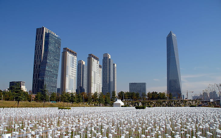 south korea, central park backgrounds, songdo, Download 3840x2400 south korea