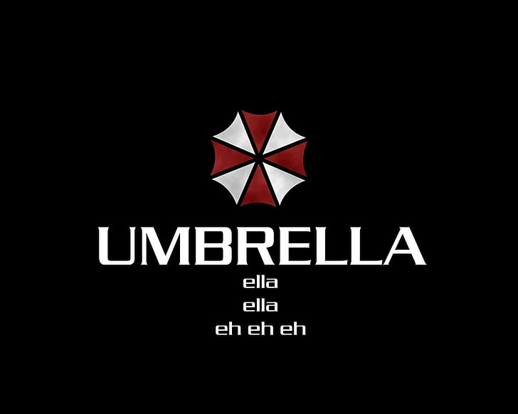 Umbrella Corporation logo, simple background, black, text, communication