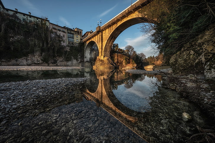 Italy, bridge, Friuli-Venezia Giulia, water, built structure, HD wallpaper