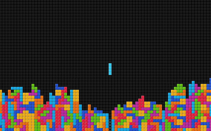 Tetris game, video games, digital art, multi colored, pattern, HD wallpaper