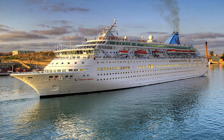 ship, cruise ship, sea, HD wallpaper