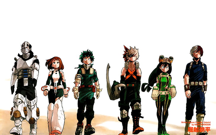 Anime, My Hero Academia, Izuku Midoriya, Katsuki Bakugou, Ochaco Uraraka, HD wallpaper