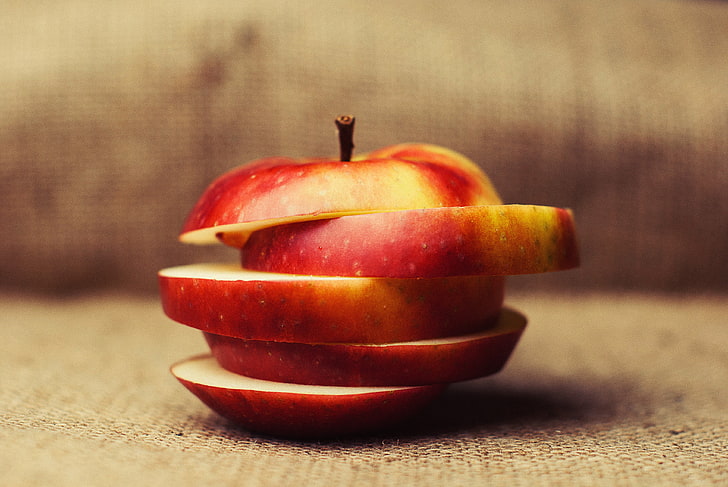 red apple, fruit, apples, food, food and drink, healthy eating, HD wallpaper