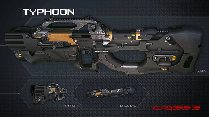 black Typhoon Crysis 3 assault rifle, video games, weapon, transportation, HD wallpaper