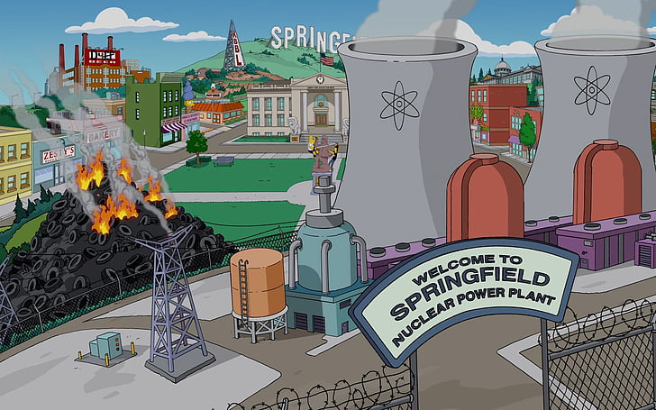 Hd Wallpaper Nuclear Plants Power Simpsons Springfield Wallpaper