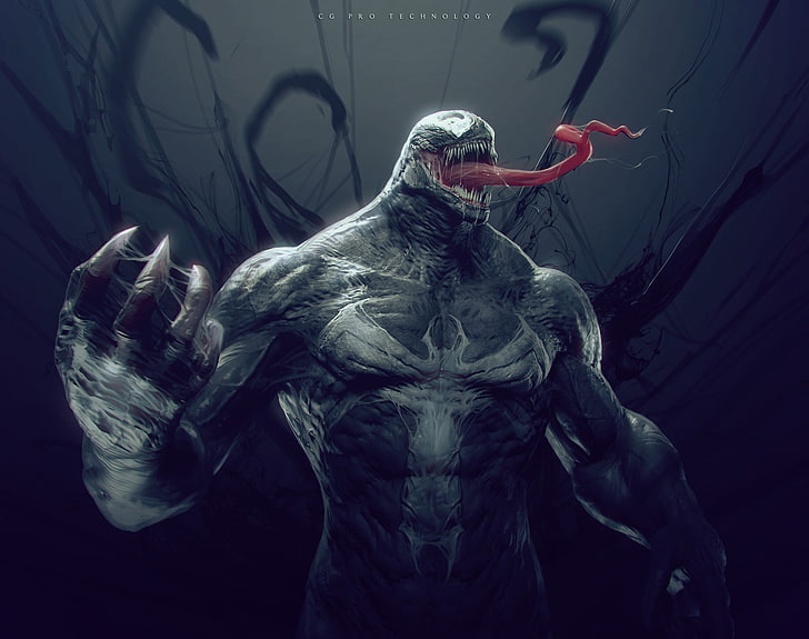 Marvel Venom digital wallpaper, fantasy art, digital art, Spider-Man